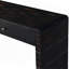 Console courbée avec rangement, table d'entrée en bois avec 2 tiroirs, console rustique de style campagnard pour entrée, couloir, salon, noir vieilli