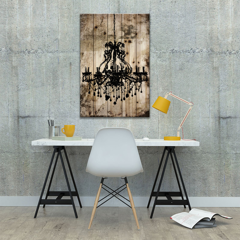 Lustre noir - impression sur bois sans cadre, L 18 po x H 26 po