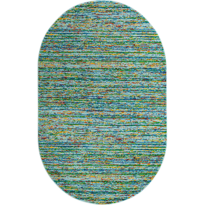 Malaija Abstract Indoor Rug, Oval 5'3" x 8'