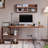 Nut-brown+Clear Rectangular Solid Wood+Acrylic desks-107286871