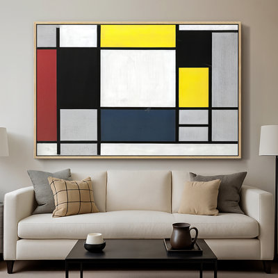 Composition avec toile encadrée, jaune, rouge, noir, jaune et gris, 1921 - Piet Mondrian