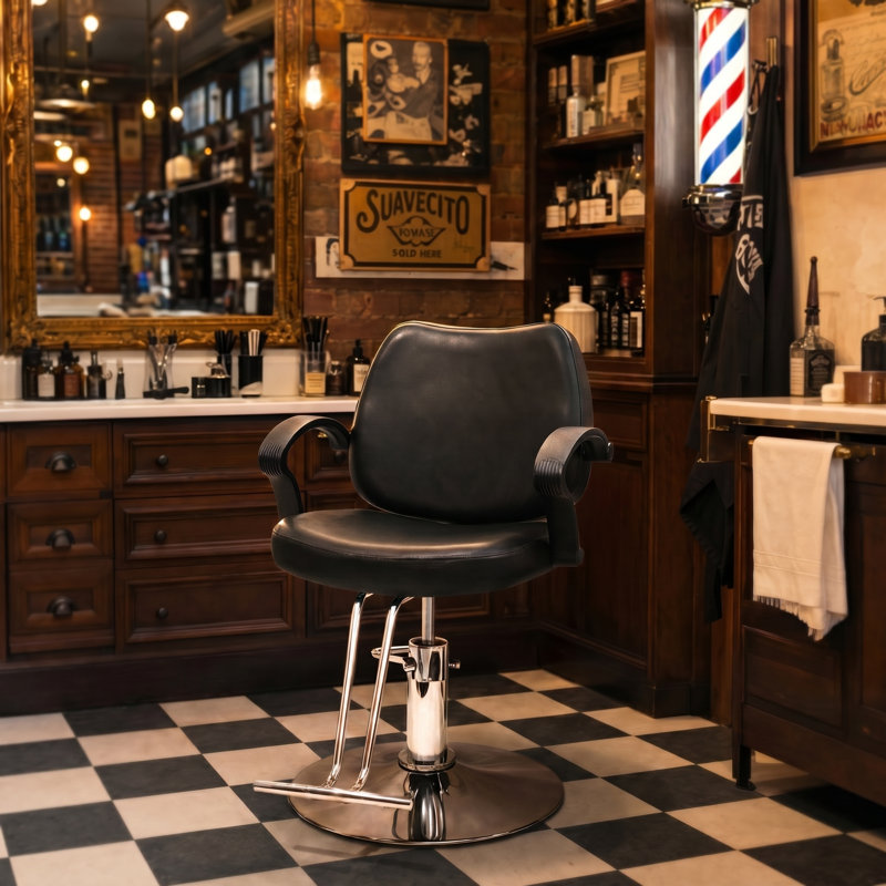 Fauteuil de coiffeur pour coiffeur, fauteuil de coiffeur, fauteuil de coiffeur hydraulique professionnel, fauteuil pivotant à 360 degrés noir