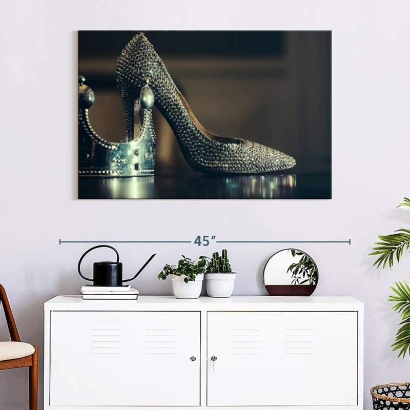 Shuttleworth Silver High Heels, 26" H x 39" W