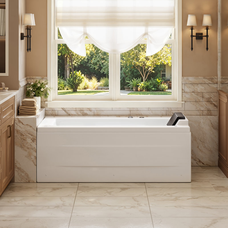 Baignoire tourbillon 59 "avec drain à gauche, Gauche
