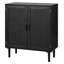 Rattan Cabinet, Rattan Storage Cabinet with 2 Magnetic Doors and Adjustable Shelves, Accent Sideboard Buffet with Wooden Legs & Power Cord Hole for Hallway, Entryway, Living Room, Kitchen-812490036