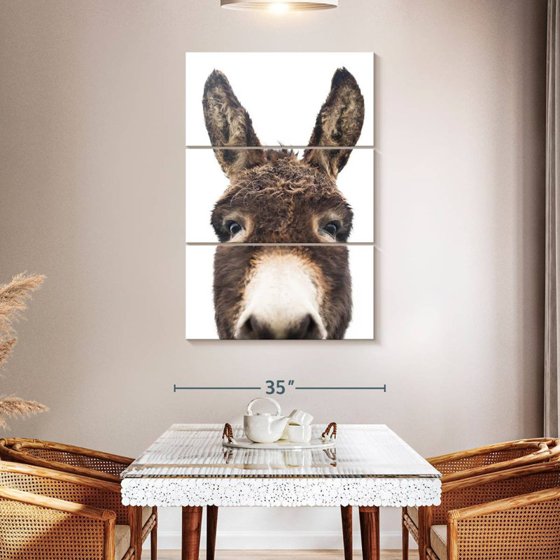 Brampt Peeking Donkey, 50" H x 32" W