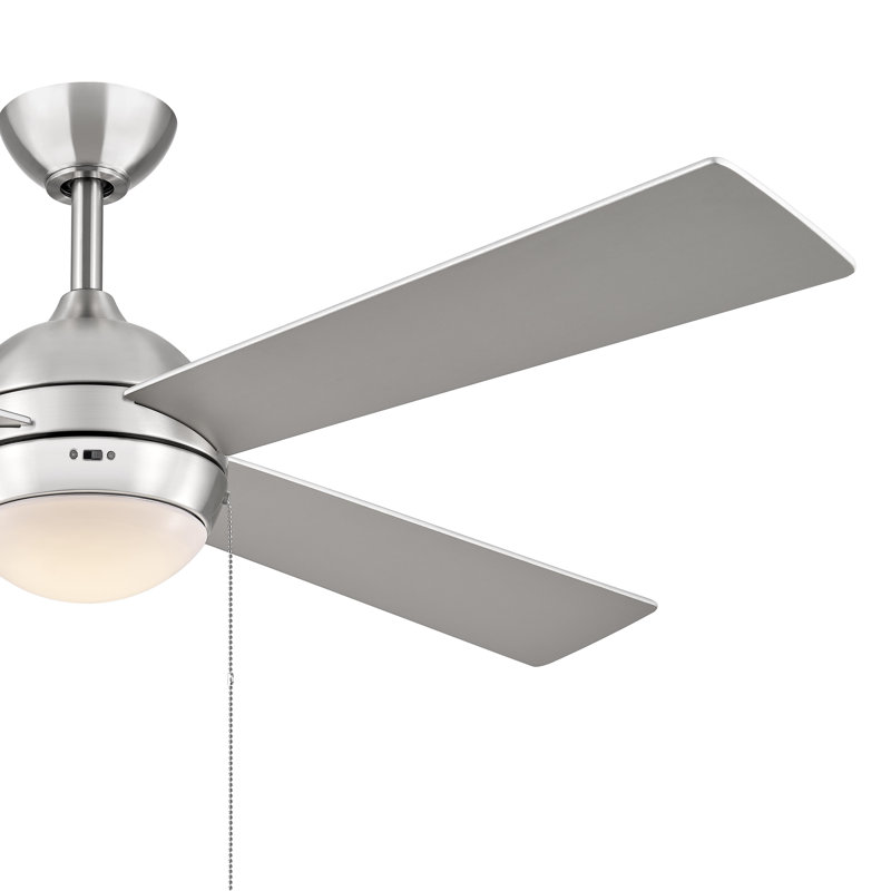 Tavo 52-in 4-Blade Indoor Modern Brushed Nickel Ceiling Fan with 3000K Integrated LED with Pull Chain, Brushed Nickel