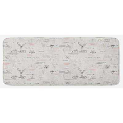 Rustic Solid Color Polyester Kitchen Mat