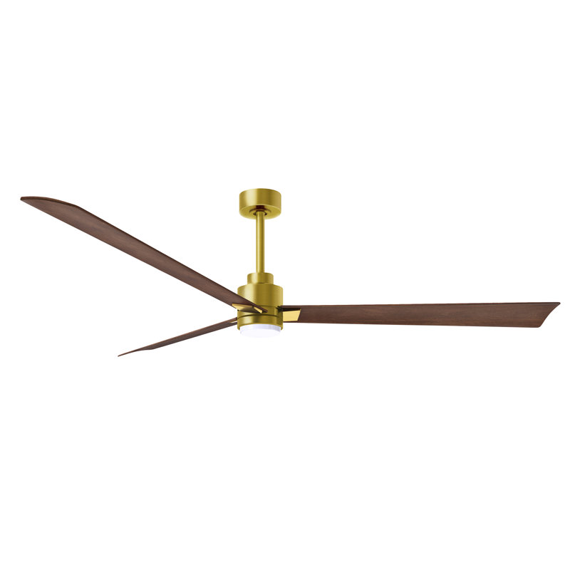 Ventilateur de plafond Alessandra, Noyer, Laiton brossé, 72"