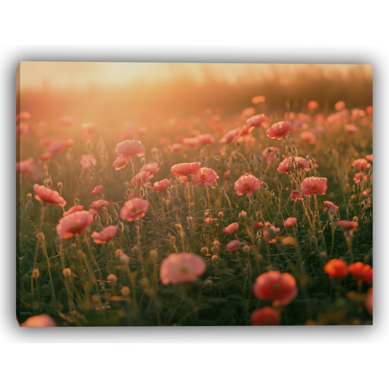 «Pink Serenity - Dreamy Floral», art mural sur toile, H 30 po x l 40 po