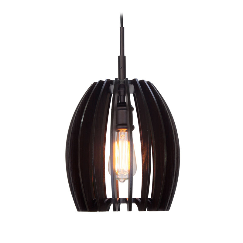 Gino 1 - Light Lantern Pendant, Bronze, Wenge