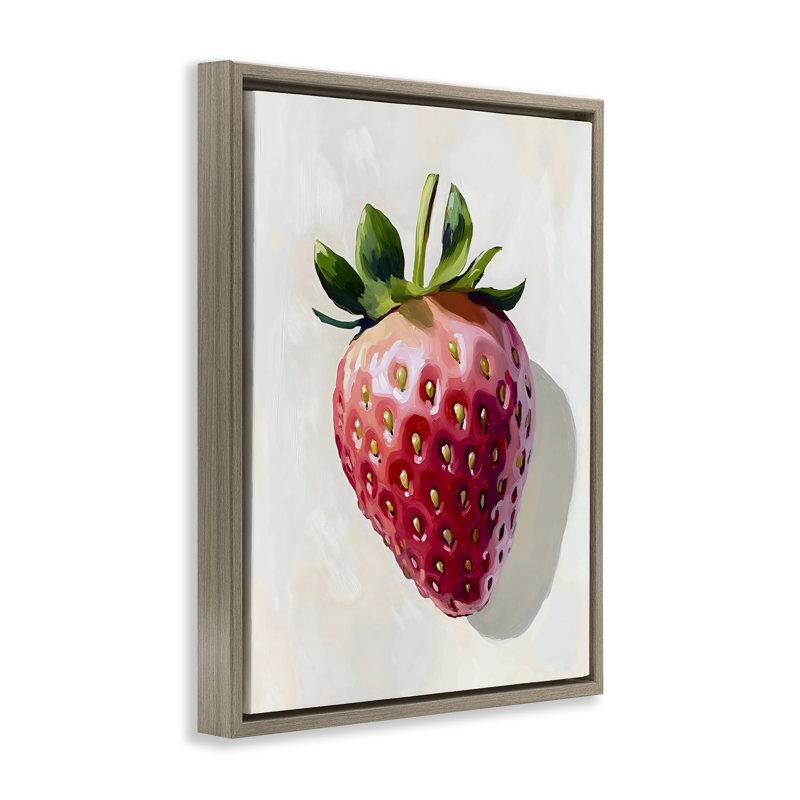 Cadre flottant Juice Shine Strawberry, design par The Prints Vibe, 21 x 17, Montalcino Elm Floater Framed