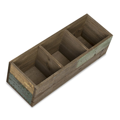Panier à trois compartiments en bois massif
