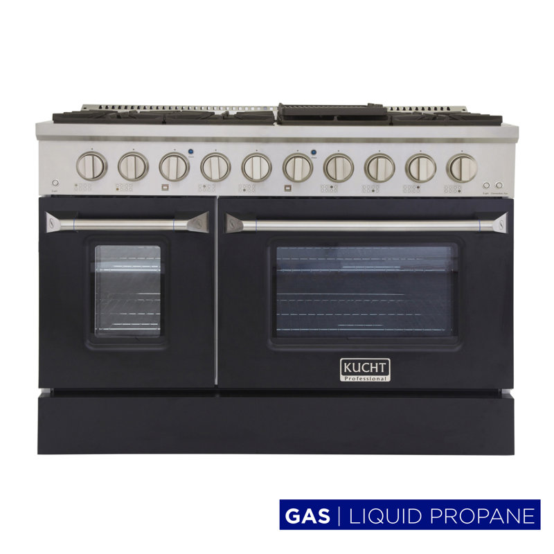48" 6.7 Cu. ft Freestanding Gas, Black, Liquid Propane
