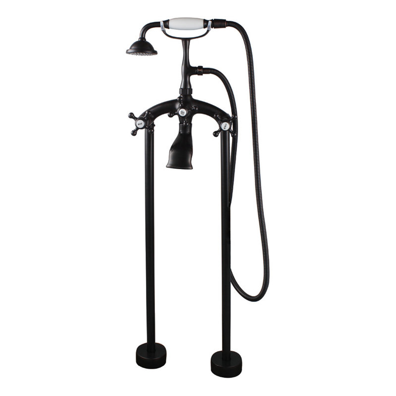 Ember 3 Handle Bathroom Clawfoot Tub Faucet with Diverter, Oil Rubbed Bronze