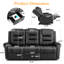 Fauteuil inclinable électrique en cuir de polyuréthane 3 places avec charge de type C et USB, fauteuil de massage à 8 points avec tiroirs de rangement-217162860