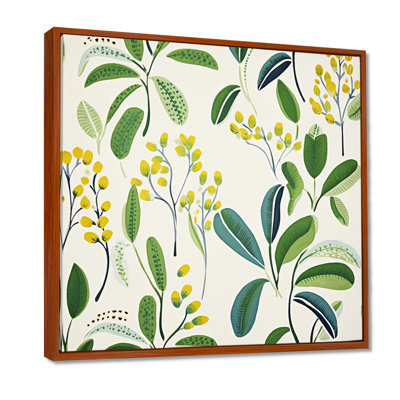 «Blossoming Retro Spring Foliage - Leaves», art mural