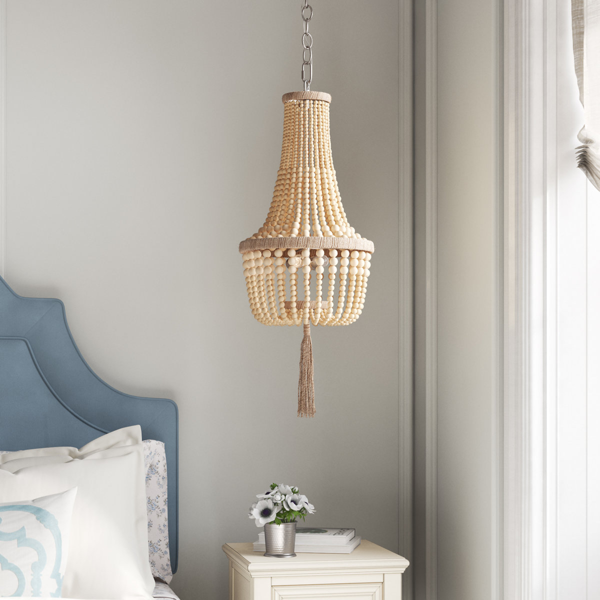 Anstead 2 - Light Unique / Statement Novelty Pendant with Beaded Accents