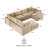 Kessi 8-Piece Upholstered Modern Chenille Fabric Modular Sectional Sofa With Ottoman-1581650783