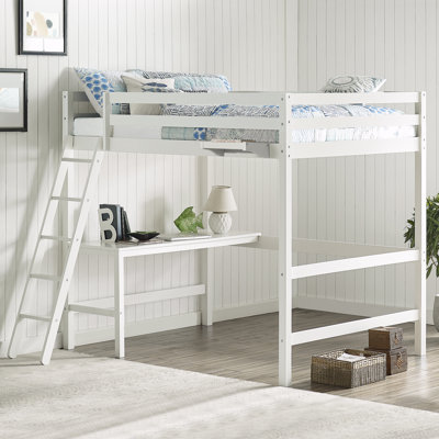 Lit mezzanine double avec bureau intégré Harold