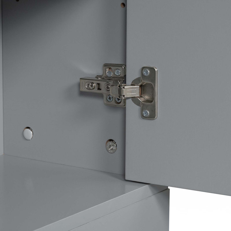 Grande armoire de rangement pour salle de bain avec tablette réglable, Gris