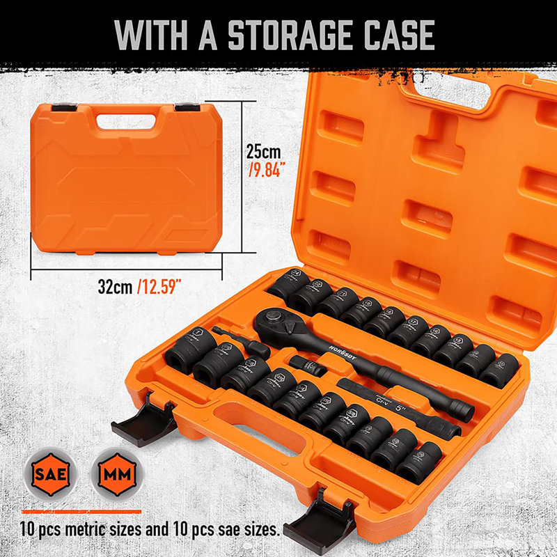 1/2" 24-Piece Drive Impact Socket Set