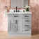 Tidworth 36'' Solid Wood Single Bathroom Vanity with 1.5'' White Quartz Top, Left Offset Rectangular Sink