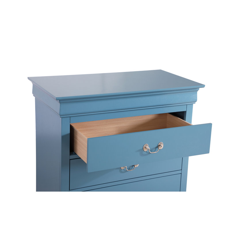 Commode Louis Phillipe, bleu sarcelle, Sarcelle