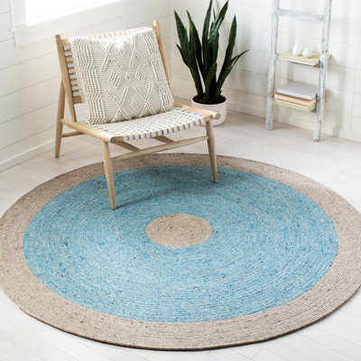 Mccall Hand Woven Wool/Cotton Rug in Beige/Blue