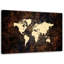 Brown World Map - Wrapped Canvas Print-42723488