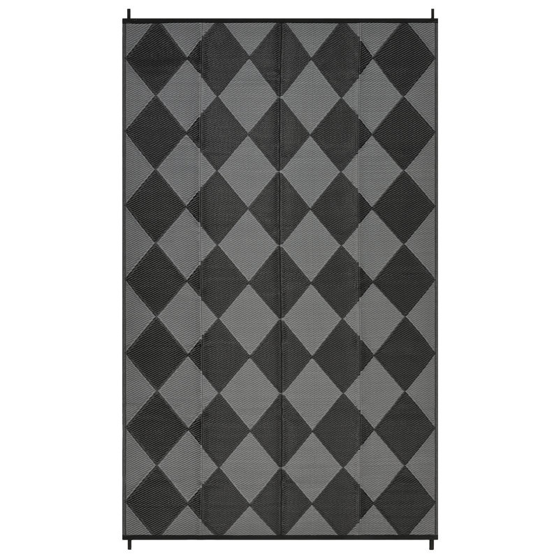 9' x 18' Reversible Outdoor Rug with Carry Bag, Waterproof Plastic Straw Weave, Easy-Clean and Lightweight Design for Patio, RV Camping, and Backyard Use