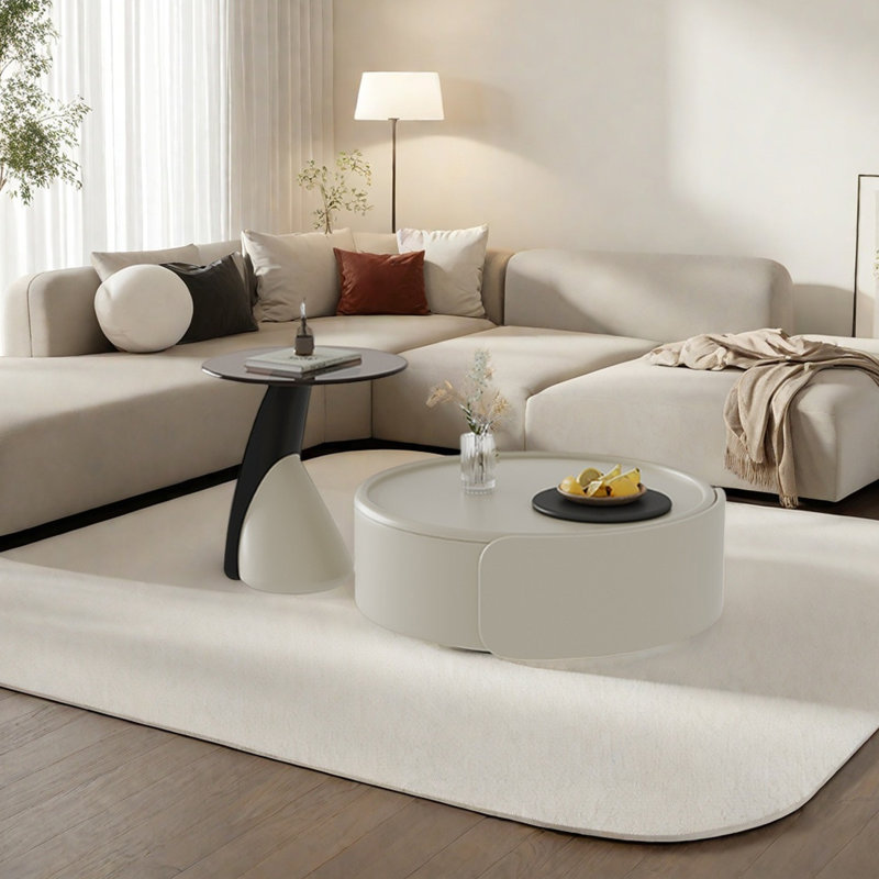 Modern Wood Coffee Table Set, 13.38" H x 31.49" L x 31.49" D