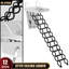 Folding Aluminum Attic Ladder with Hatch, Telescopic Design for 3m Height, Retractable Attic Stairs Opening Size 100 x 70cm