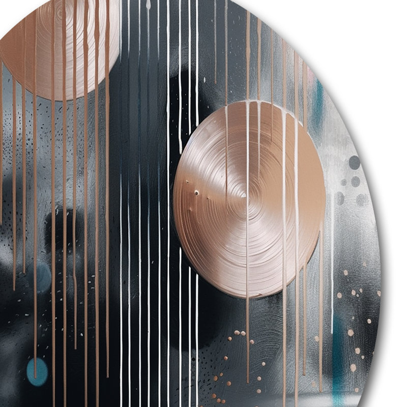 Whispers Of Marble III - Art mural rond abstrait en marbre sur métal, H 23 po x l 23 po x P 1 po
