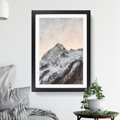 Plane Flying over the Mountains - Framed Print