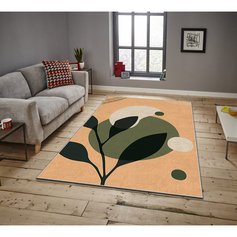 Luxurious Non-Slip Area Rug, 4.0 x 5.9 Feet, 100% Polyester, 740g/m² | Velvet Fabric with Digital Print | Easy-Clean Laminated Sponge Underside, Machine Washable | Perfect for Living Room, Bedroom & Home Decor
