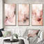 3 pièces sur toile - marbre délicat abstrait rose-1000497253-1000497254