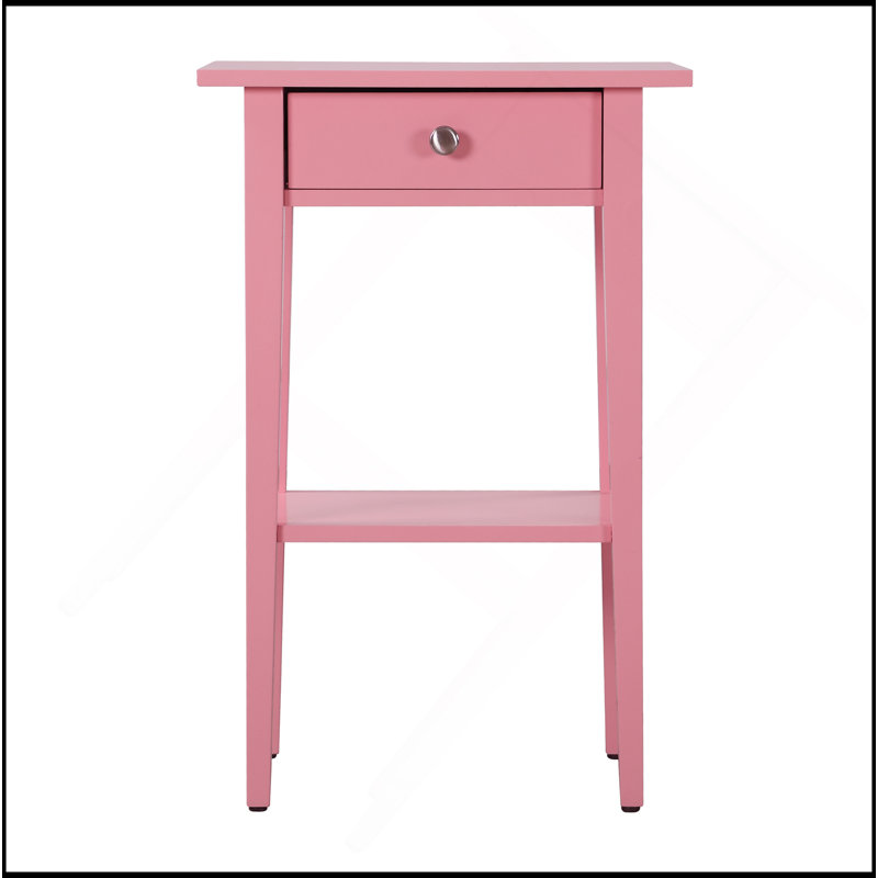 Table de chevet contemporaine pour espaces modernes, Rose