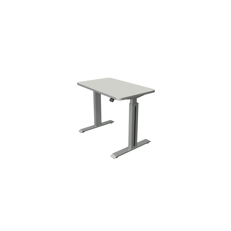 Pixa Adjustable Metal Base Standing Desk, 74-123cm H x 100cm W x 60cm D, Light Grey
