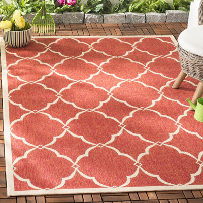 Bascom Geometric Hand Woven Indoor / Outdoor Area Rug
