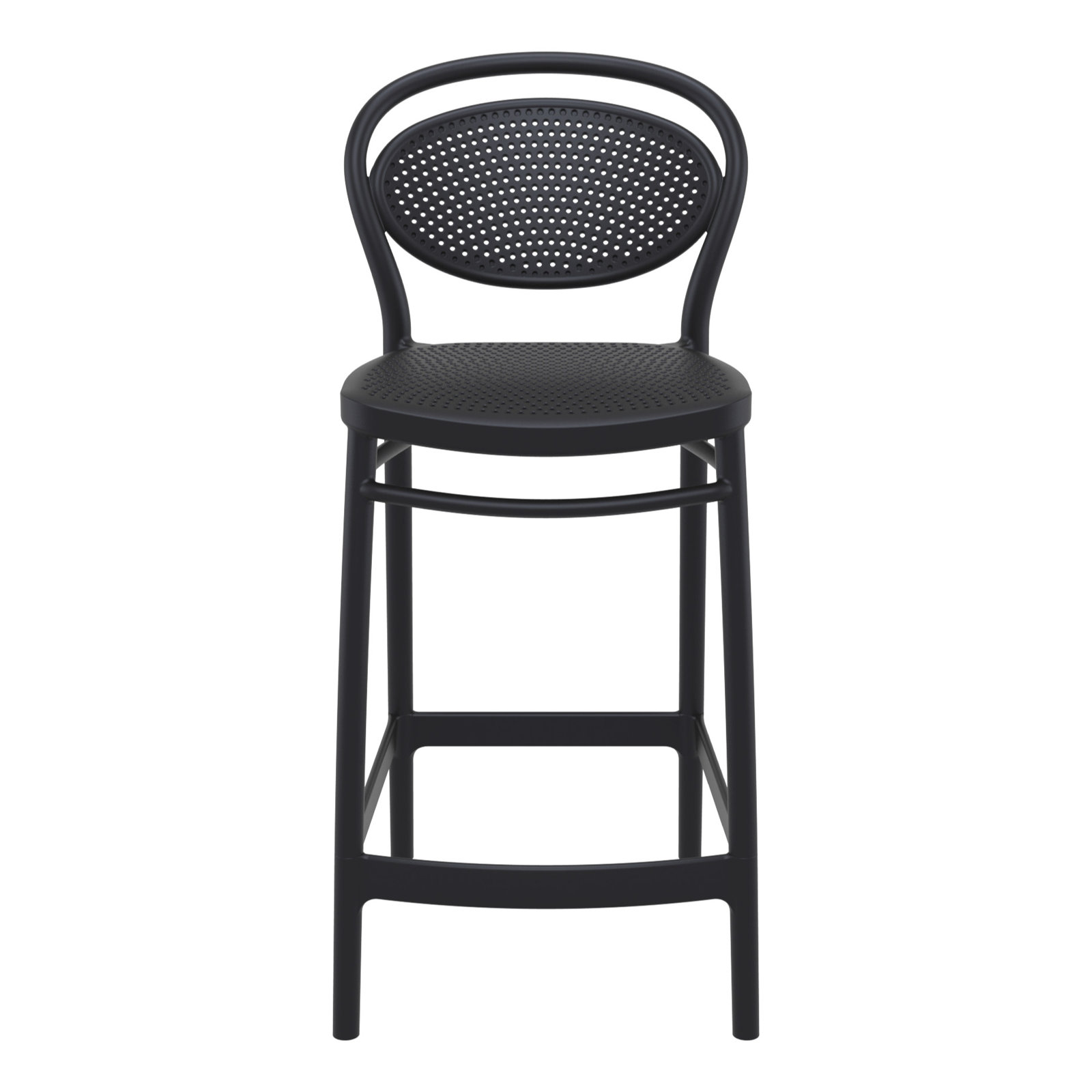 Farrah Outdoor Bar Stool, Black, Counter Stool (25.6" Seat Height)