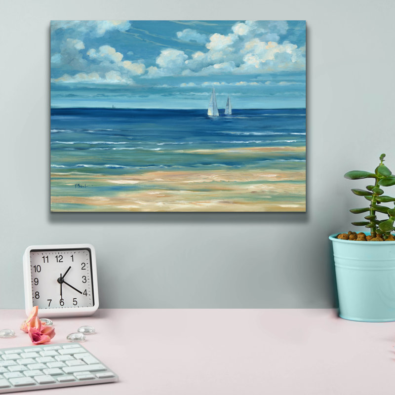 Highland Dunes 'Summerset Sailboats' by Paul Brent, Canvas Wall Art, 16"x12", 12" H x 16" W x 0.75" D
