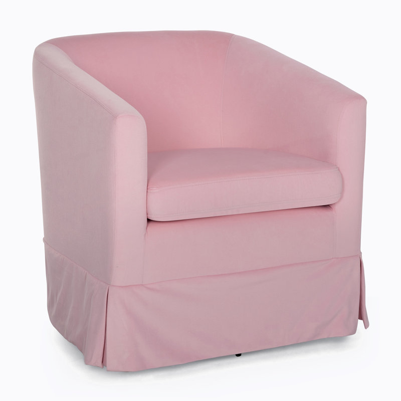 Breiona 27.36" Wide 360-Degree Swivel Chair, Pink Duplicate