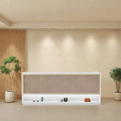 Réception rectangulaire moderne 102,36 po, podium sur pied - spacieuse et élégante pour les environnements professionnels