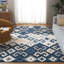 Tapis en laine / coton touffeté à la main Laryiah en ivoire / bleu-1493082087