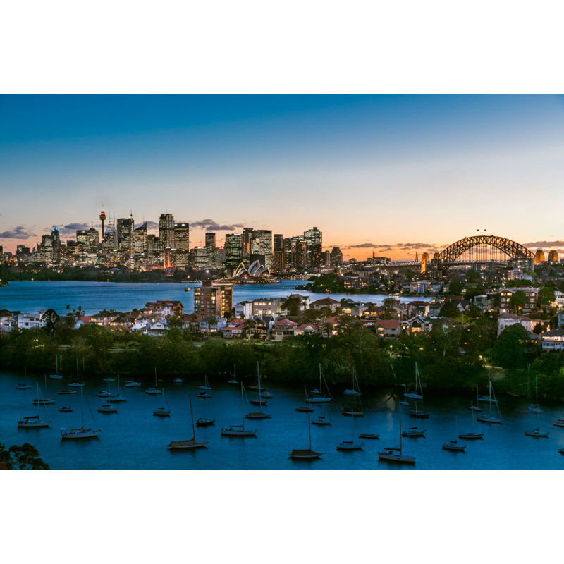 Eradis Sydney City On Dusk - Wrapped Canvas Print, 30cm H x 46cm W x 3.8cm D
