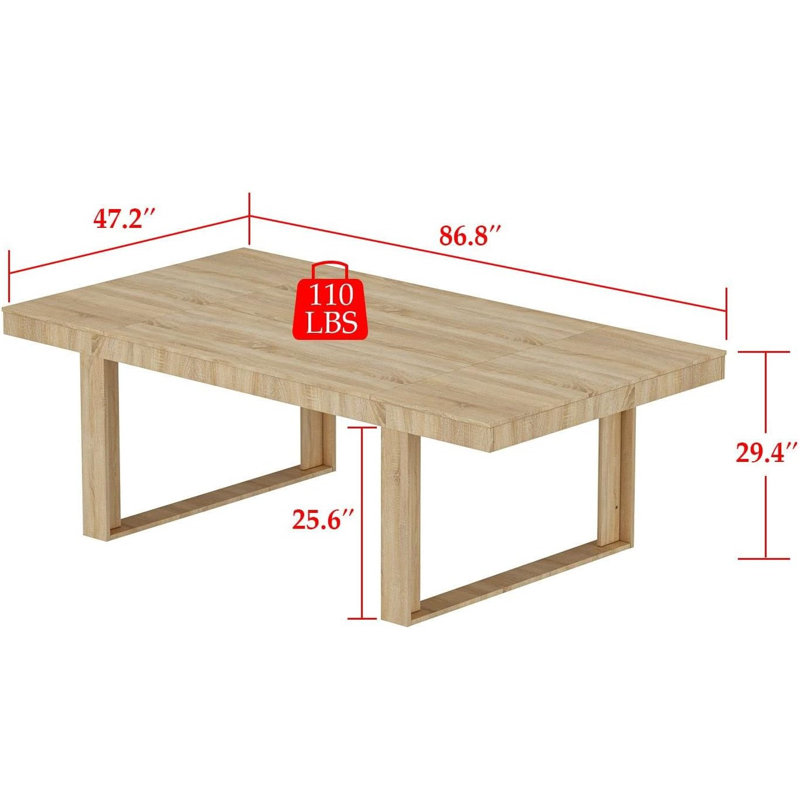Bureau rectangulaire l 86,8 po, Bois