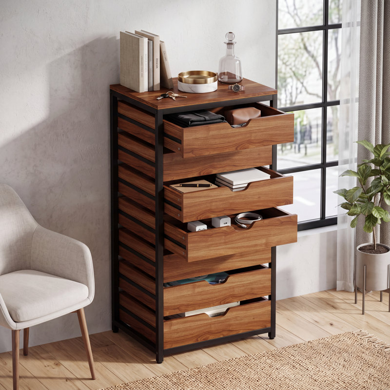 Armoire de rangement à 7 tiroirs avec roulettes, chariot de rangement en bois