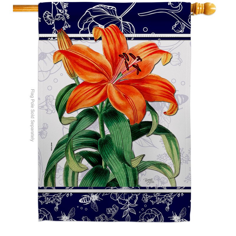 Bannière de décoration de jardin orange lys orange