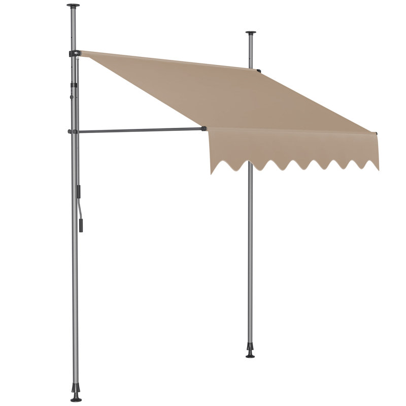Dakota Fields 200cm W x 120cm D Polyester Cover Retractable Patio Awning